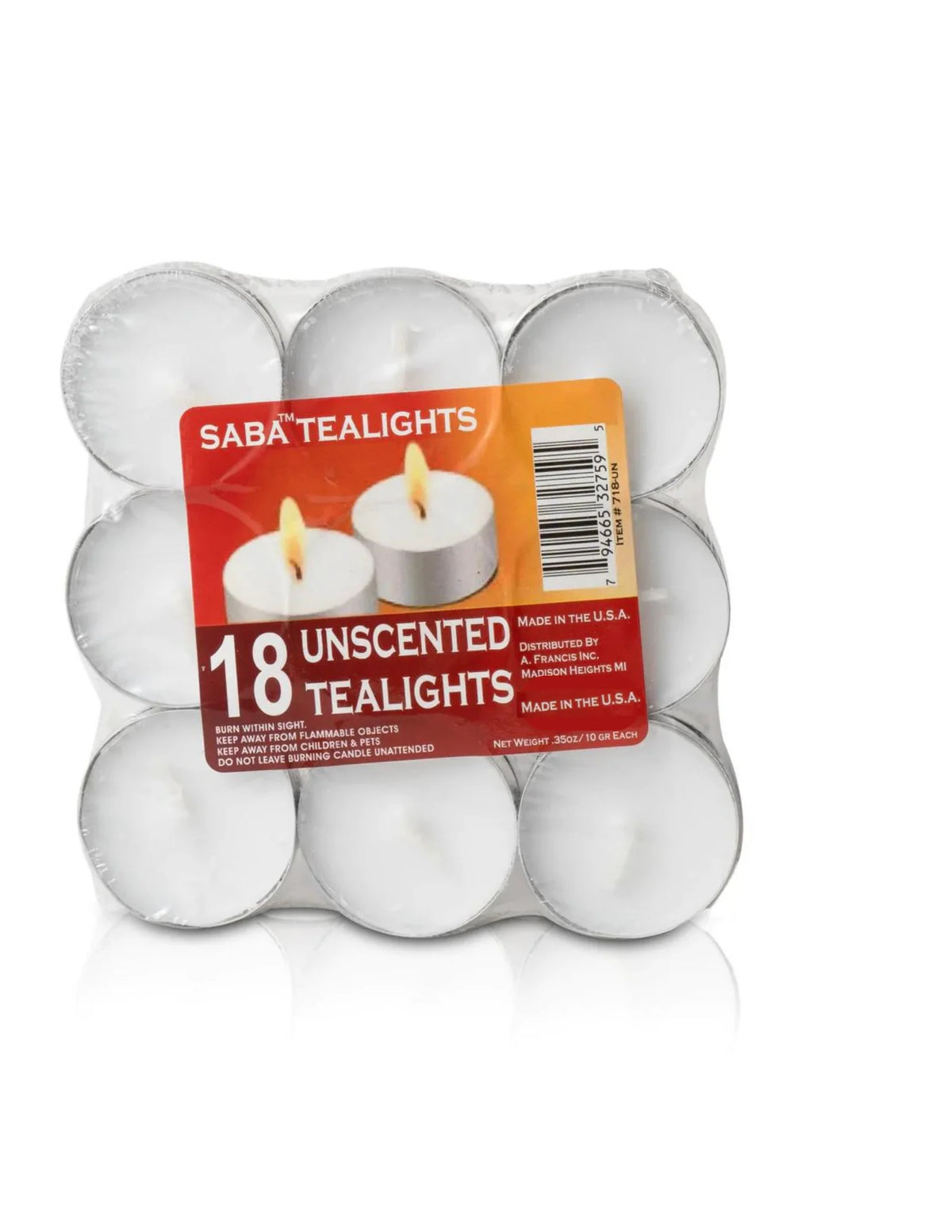 18 Pack of SABA Tealight Candles