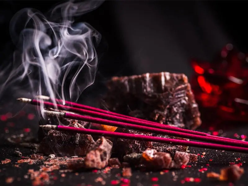 Blunt Black 11 Inch Red Incense Sticks Burning