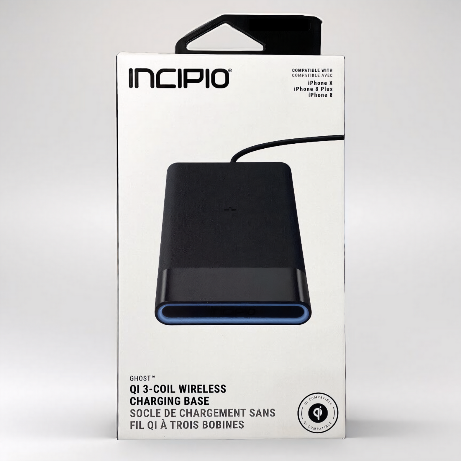 INCIPIO Ghost Qi 3-Coil Wireless Charging Pad- Black