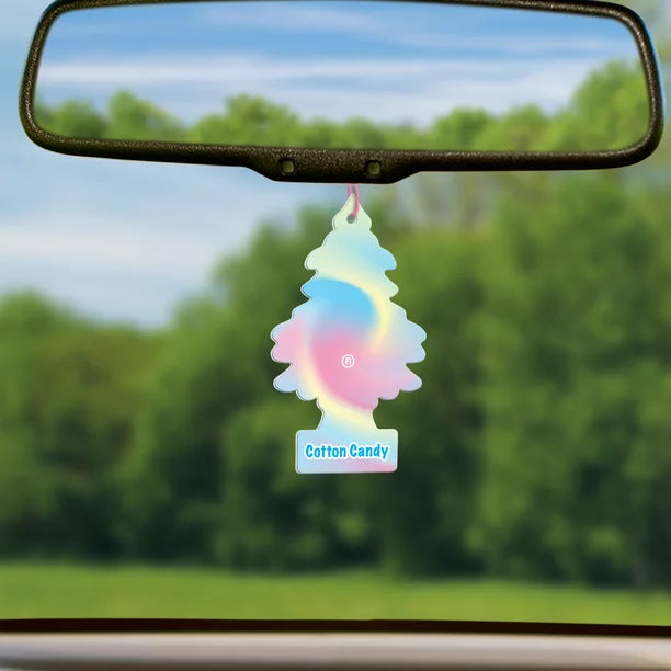 Little Trees Cotton Candy Air Freshener Hanging in Car