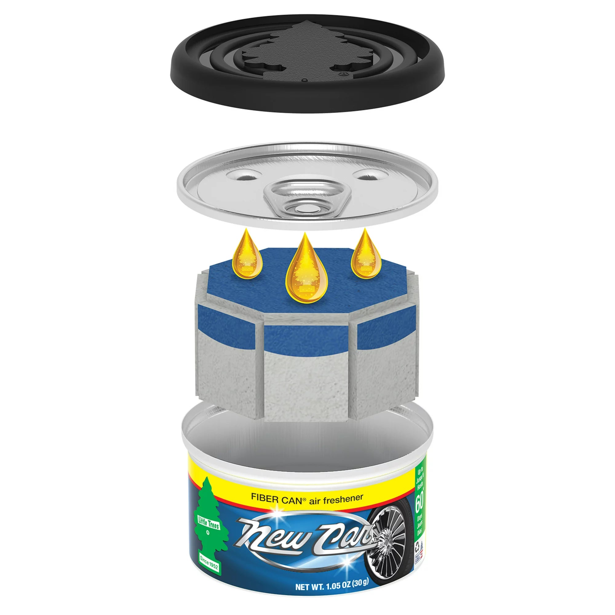 Little Trees Fiber Can- New Car Scent