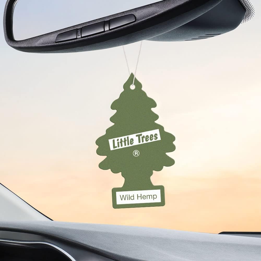 Little Trees Wild Hemp Air Freshener Hanging in Car
