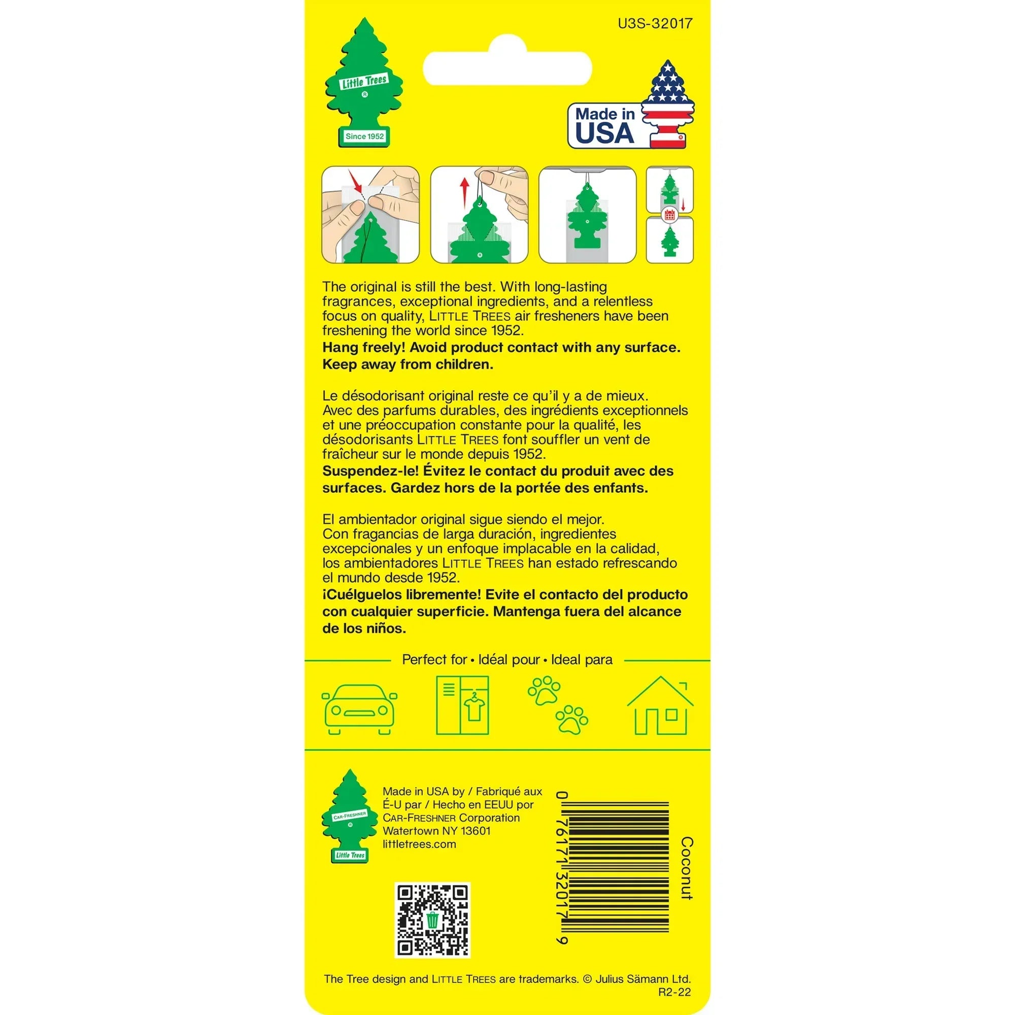 Back of Little Tree Air Freshener