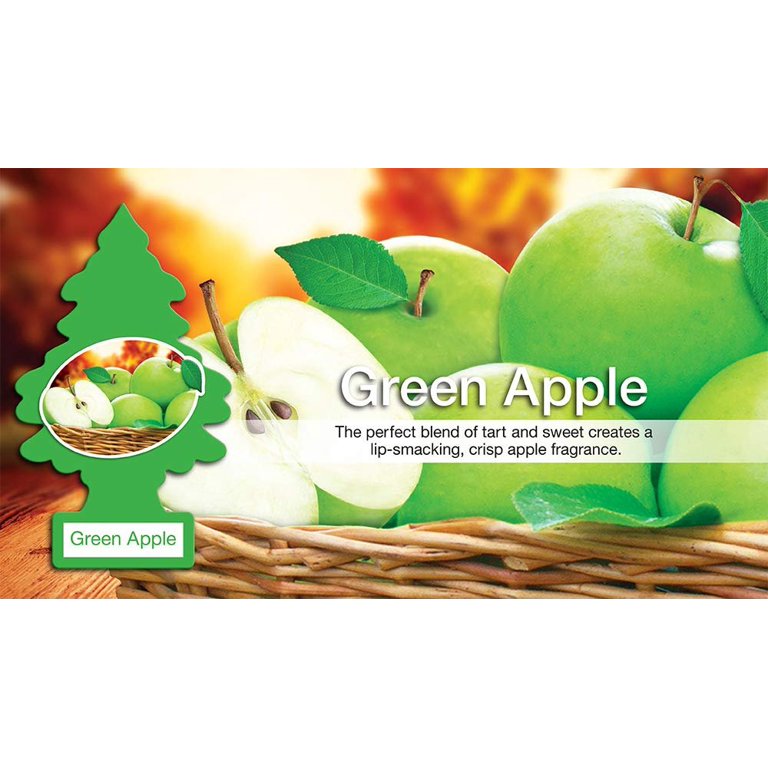 Informational Banner About Little Trees Green Apple Scent