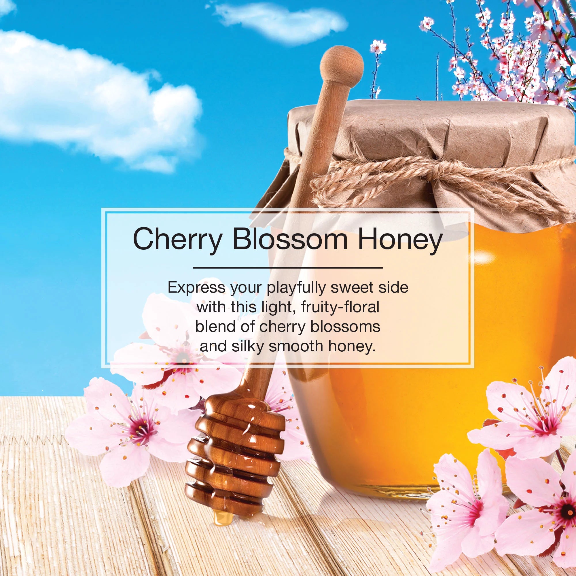 Informational Banner About Little Trees Cherry Blossom Honey Scent