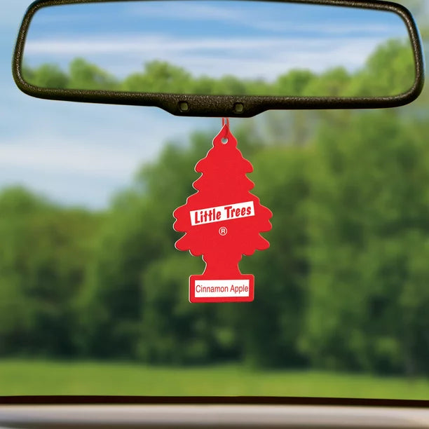 Little Trees Cinnamon Apple Air Freshener Hanging in Car