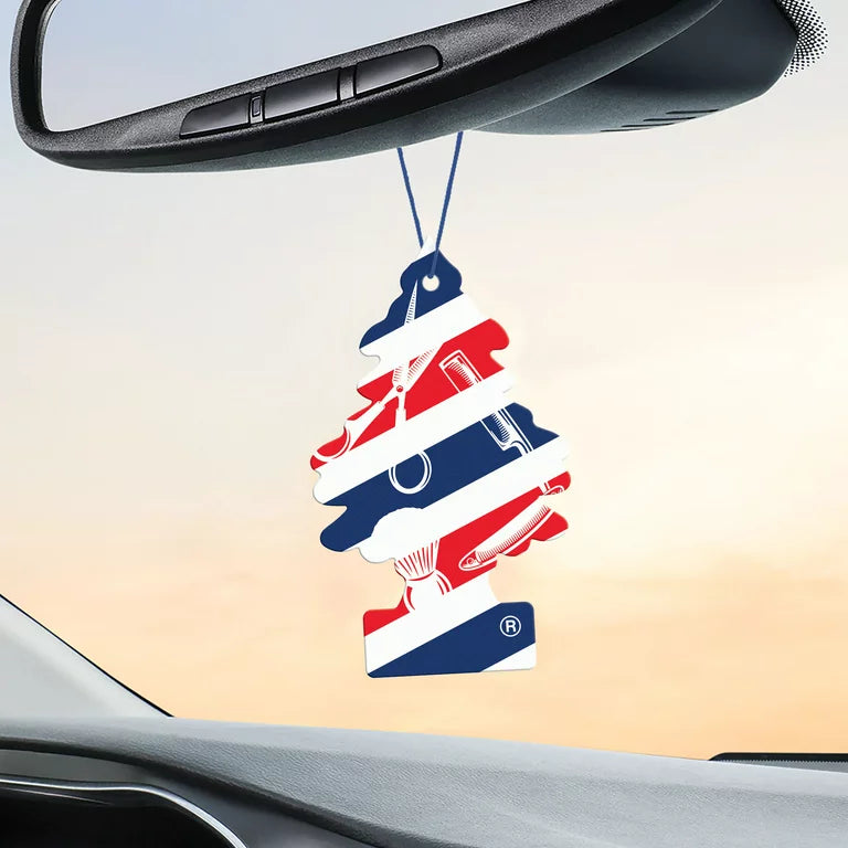 Little Trees Fresh Shave Air Freshener Hanging in Car