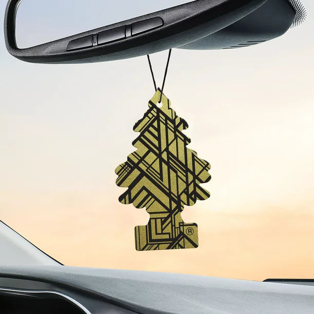 Little Trees Gold Air Freshener Hanging in Car 