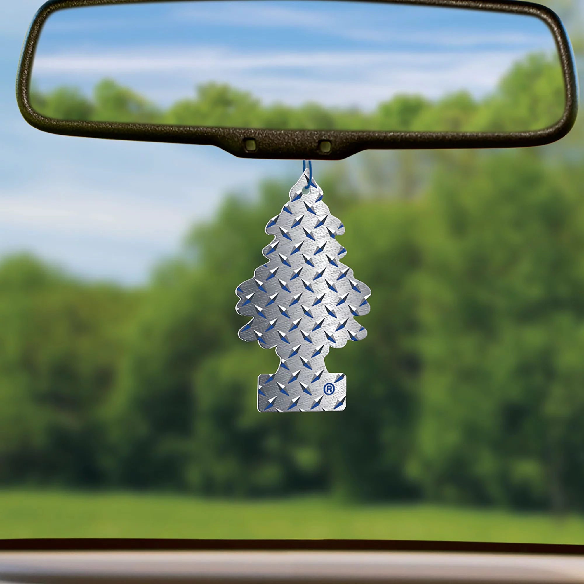 Little Trees Pure Steel Air Freshener Hanging in Car