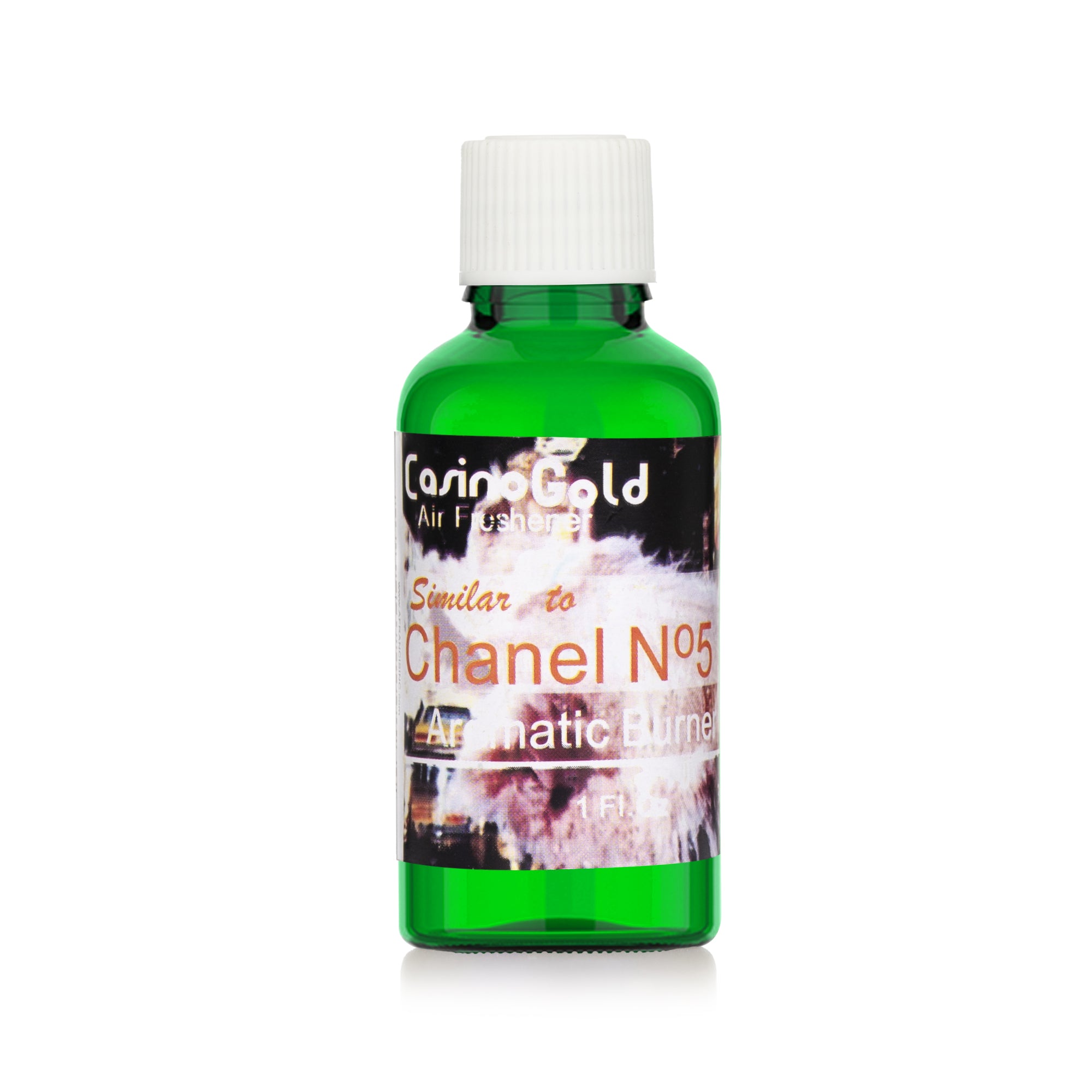 Casino Gold chanel no.5 type fragrance oil for air fresheners and burners, 1 oz green bottle