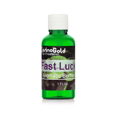 Casino Gold fast luck fragrance oil for air fresheners and burners, 1 oz blue bottle