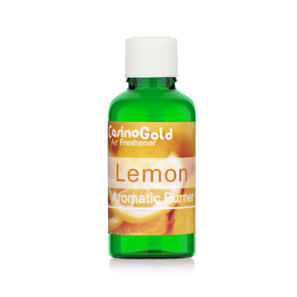 Casino Gold lemon fragrance oil for air fresheners and burners, 1 oz green bottle