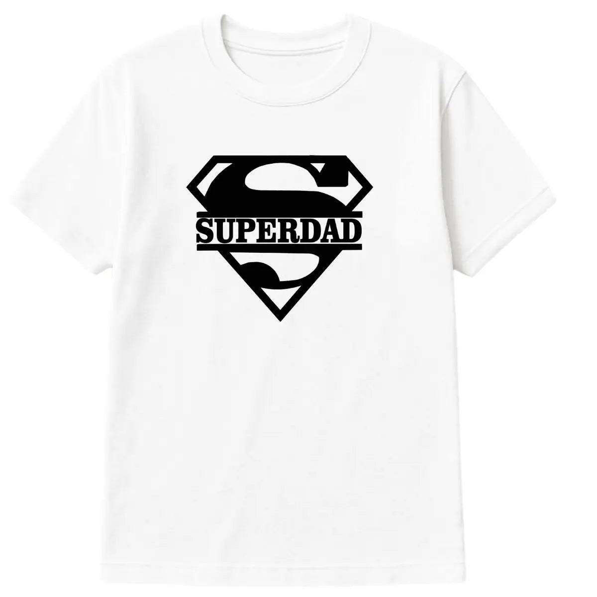 Black “Superdad” logo Father’s Day T-shirt with superhero-style S emblem